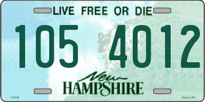 NH license plate 1054012