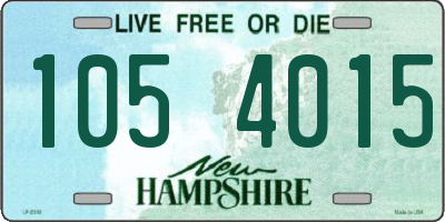 NH license plate 1054015