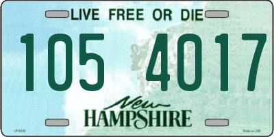 NH license plate 1054017