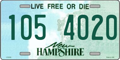 NH license plate 1054020
