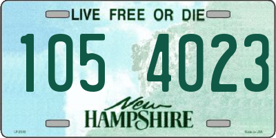 NH license plate 1054023