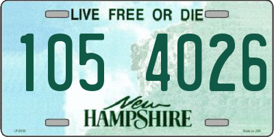 NH license plate 1054026