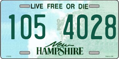 NH license plate 1054028