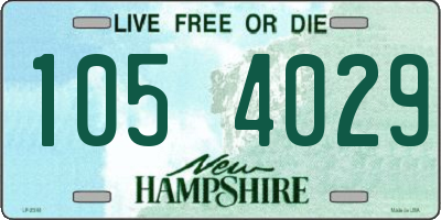 NH license plate 1054029