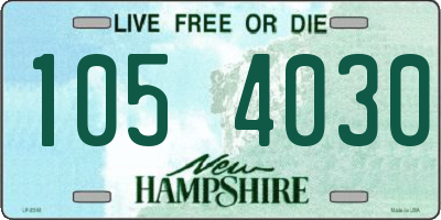 NH license plate 1054030