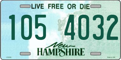 NH license plate 1054032