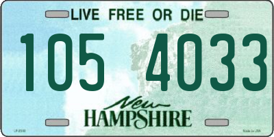 NH license plate 1054033