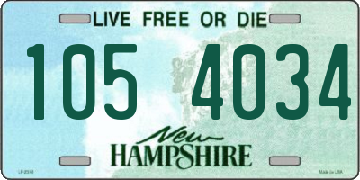 NH license plate 1054034