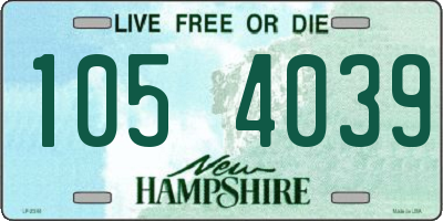 NH license plate 1054039