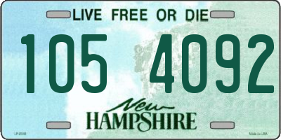 NH license plate 1054092
