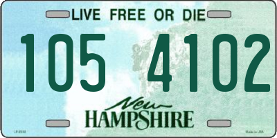 NH license plate 1054102