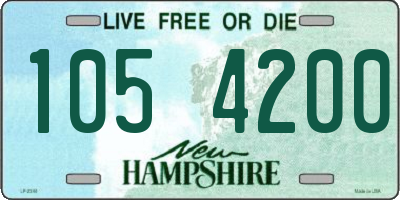 NH license plate 1054200