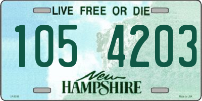NH license plate 1054203