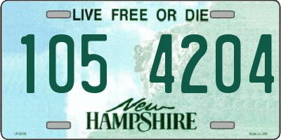 NH license plate 1054204