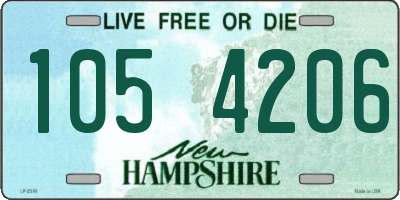NH license plate 1054206