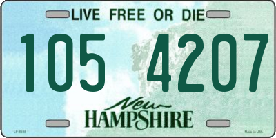NH license plate 1054207
