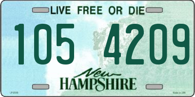 NH license plate 1054209
