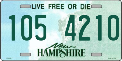 NH license plate 1054210