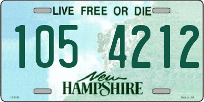 NH license plate 1054212