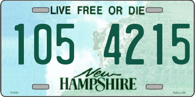 NH license plate 1054215