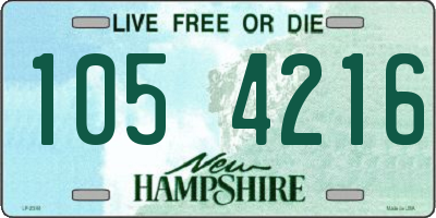 NH license plate 1054216