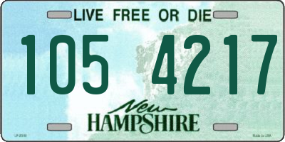 NH license plate 1054217