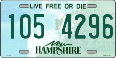 NH license plate 1054296