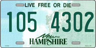 NH license plate 1054302