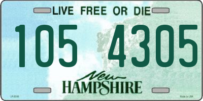 NH license plate 1054305