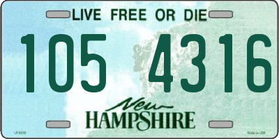 NH license plate 1054316