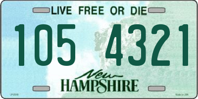 NH license plate 1054321