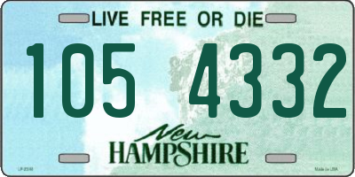 NH license plate 1054332