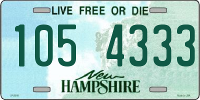 NH license plate 1054333
