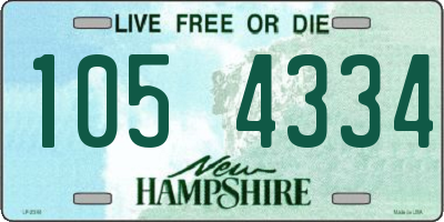 NH license plate 1054334