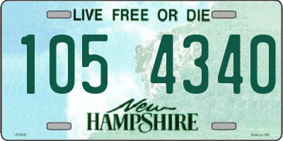 NH license plate 1054340