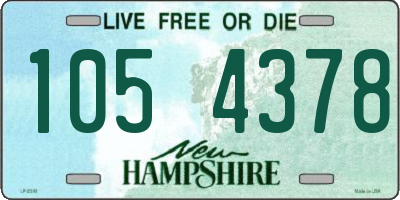 NH license plate 1054378