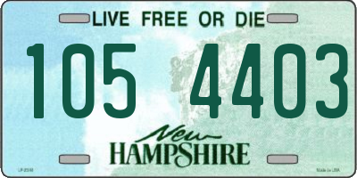 NH license plate 1054403