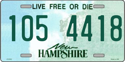 NH license plate 1054418
