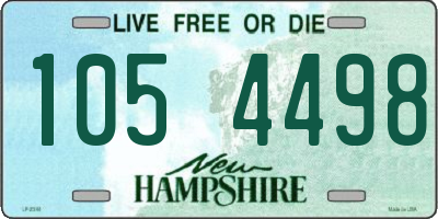 NH license plate 1054498