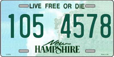 NH license plate 1054578