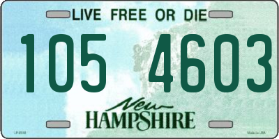 NH license plate 1054603