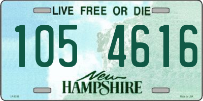 NH license plate 1054616