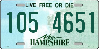 NH license plate 1054651