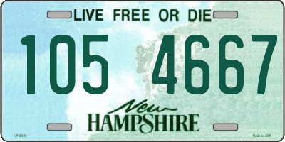 NH license plate 1054667
