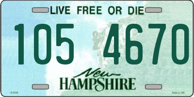 NH license plate 1054670