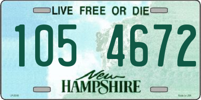 NH license plate 1054672