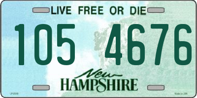 NH license plate 1054676
