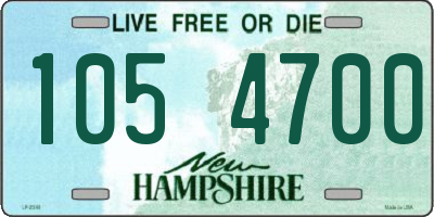 NH license plate 1054700