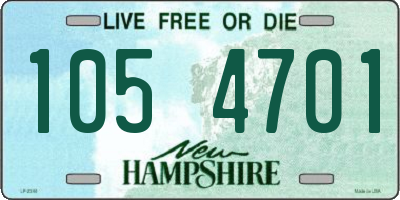 NH license plate 1054701
