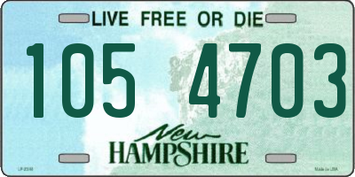 NH license plate 1054703